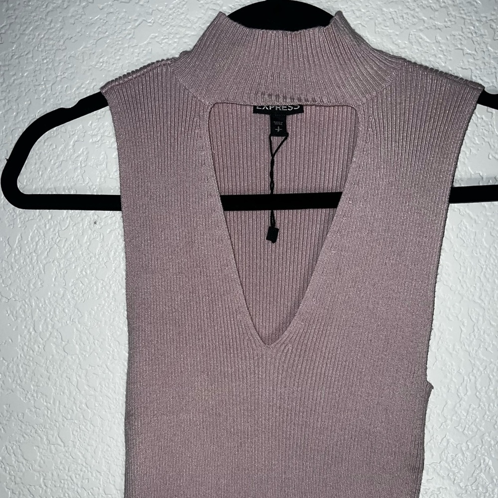 Express - Sleeveless Knit Top - Blush/Mauve